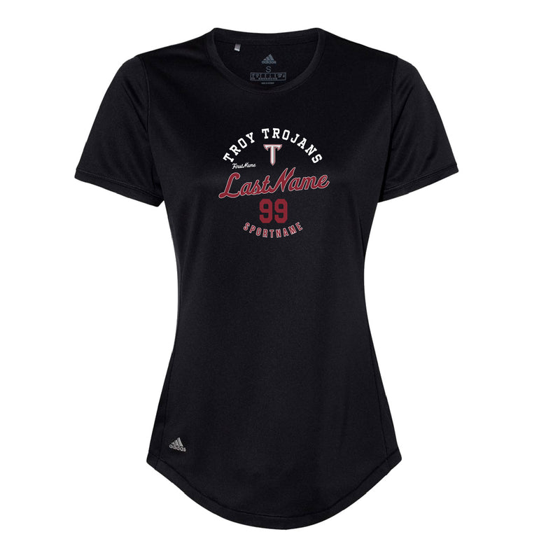 Adidas Women's Sport T-Shirt - Black - Script Player
